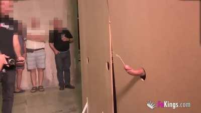 Iris having a blast at public gloryhole