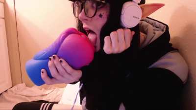 Drooling on a fleshlight