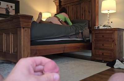 I'm not going to lie. It's super hot rewashing videos of my husband jerking off while I'm fucking someone else in our bed