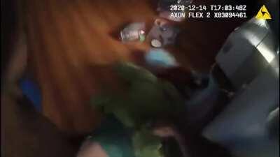 Threw her her german shepherd off the second story balcony more info in comments