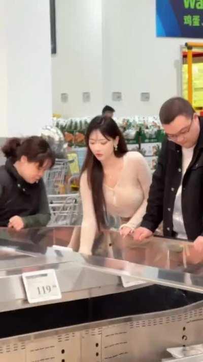 Pretty supermarket girl