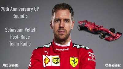 Seb post-race radio with no reaction at all