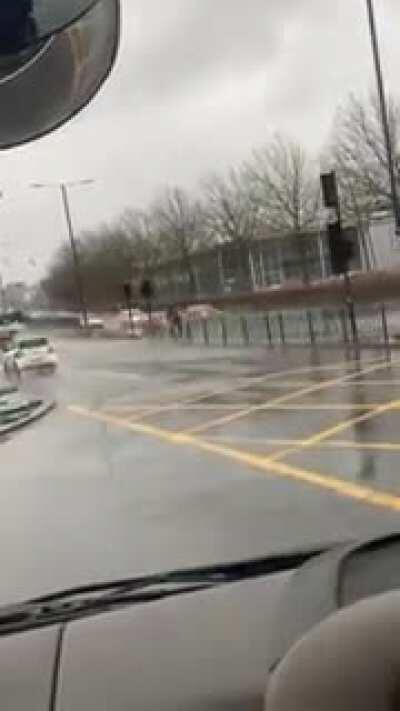 WGCW crossing a flooded highway