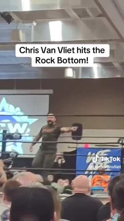 CVV hitting a rock bottom at a wrestling show
