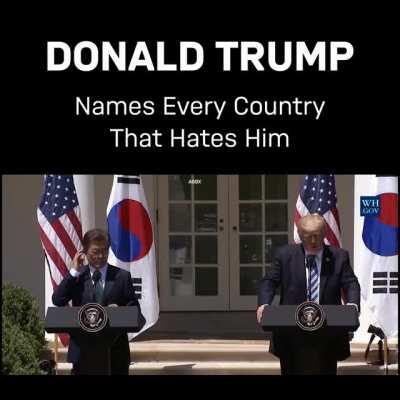 Donald Trump names all the countries that hate him