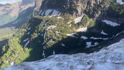 Walking on an icy cliff