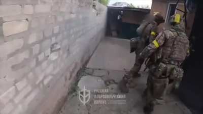 Archival footage of street fighting in Vovchansk Kharkiv Region. May 2024 