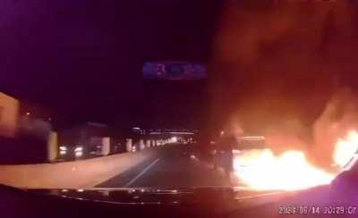 Speeding through the freeway at night