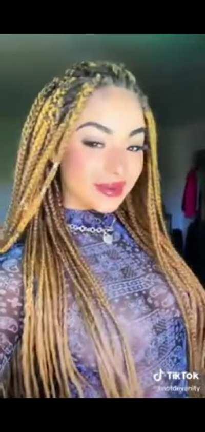 Her real b**bs and nips