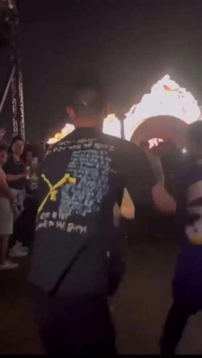 The guy threw a glass of urine and got instant karma