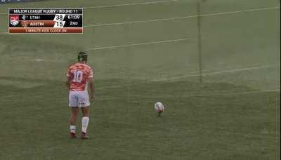 Unusual way to try and distract the kicker, Major League Rugby