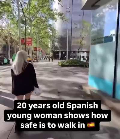 A 20 year old woman shows how dangerous the streets of Spain are for women who walk alone, even during the day