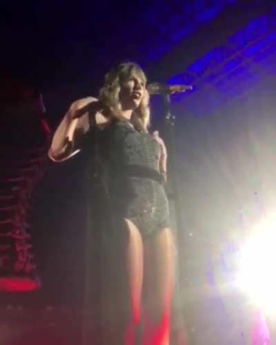 Taylor Swift disrobing on stage
