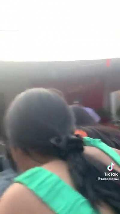 Just having fun with the girls at a party.