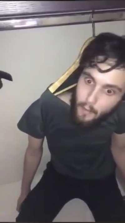 Man thinks he is an item of clothing