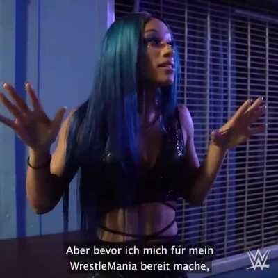 Sasha Banks promoting WrestleMania week for the WWE Universe in Germany