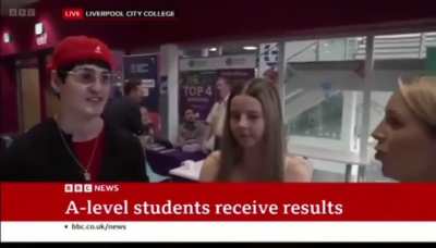 British student being interviewed about exam results, instead uses his air-time to call out the BBC for its complicity in the Gaza genocide