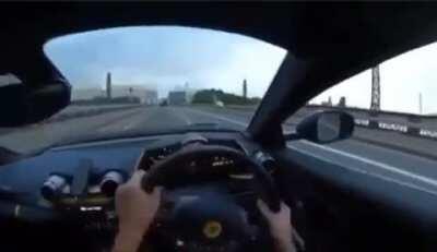 WCGW testing a Ferrari acceleration on a London bridge