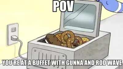 Gunna And Rod Wave At A Buffet