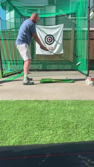 To record a practice golf shot