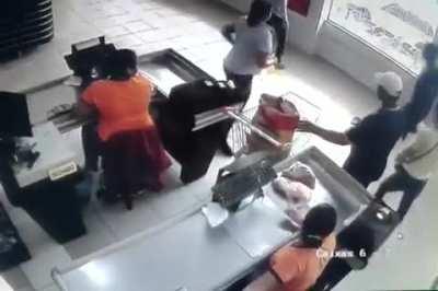 Dude puts meat inside a bag of coal