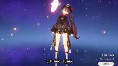 Hu Tao Idle animation, by Lumie