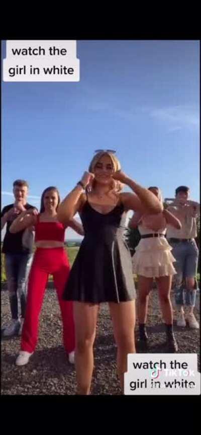 she noticed her nipple popped out at the end lol