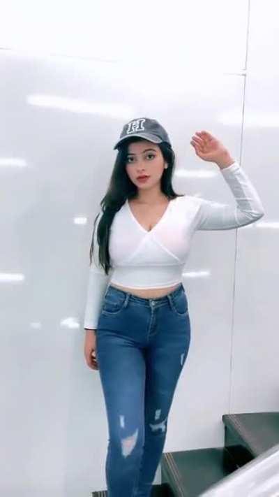 The way she is exposing her milky big boobs, thick thighs and fat fluffy ass my cock just wants to drill her ass and explode cum inside this whore