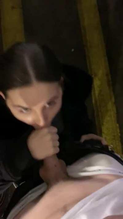 Stepped out of the mall to suck his cock