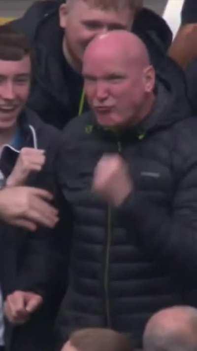 It looks like the man's head will explode