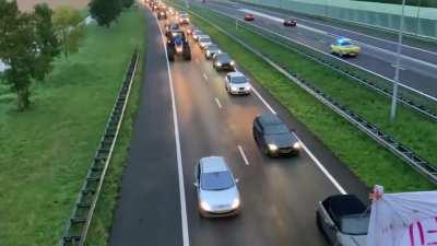 in 2019 october 16. over 10.000 tractors invaded the highway of the netherlands