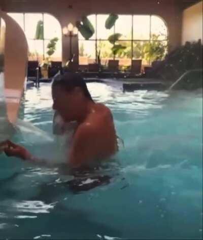 Why would swim out in front ofa slide)