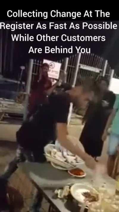 Collecting Change At the Register As Fast as Possible While Other Customers Are Behind You