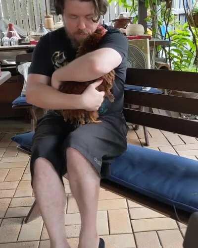 Harriet is coming in for a hug