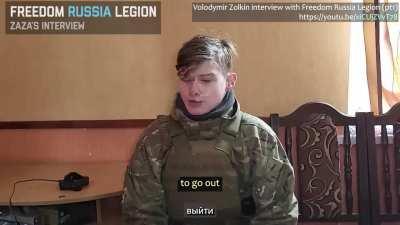 The youngest Freedom Russia Legion legionnaire Zaza's full-length Zolkin interview clip. 14:45 in duration, translated.