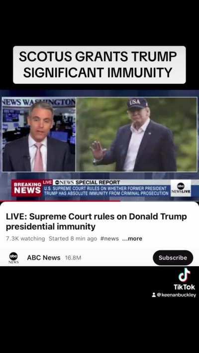 Democracy Just Died: SCOTUS Rules Trump has partial immunity for “official” acts. 