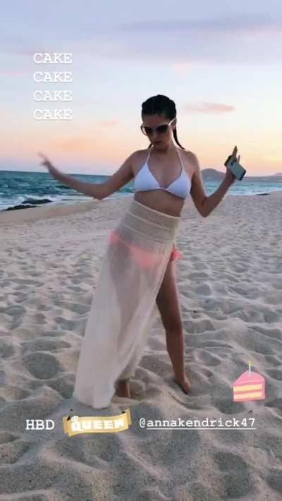 Anna Kendrick teasing her body