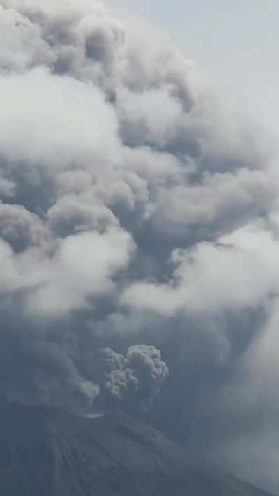 Sakurajima, Kagoshima, Japan - 15 May 2025 - Eruption sent ash plume over the crater