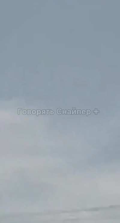 Russian S-70 «Okhotnik-B» falling  after it was shot down today