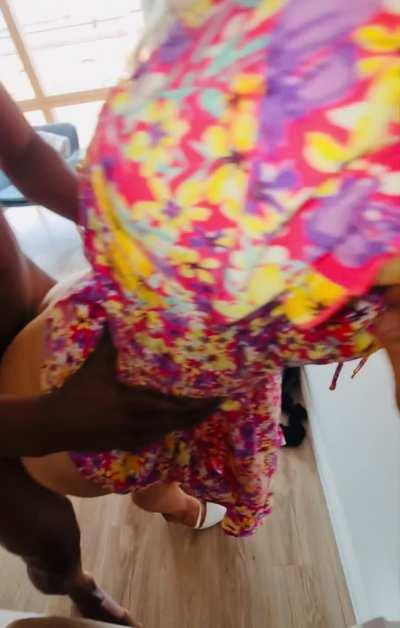 39yrold teacher and hotwife slut. i came home from work and hubby surprised with a nice black cock, he bent me over, pulled my dress up and fucked me real good.. poor hubby could only watch and stroke