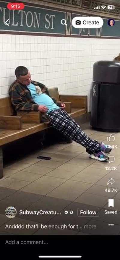 Don’t fall asleep in the Subway