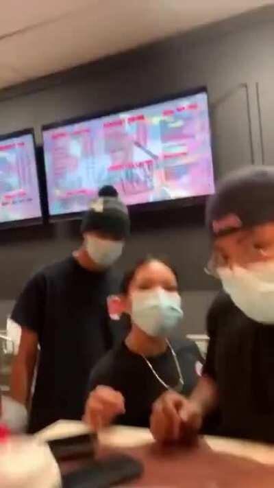 Karen is upset that Asian people own a business