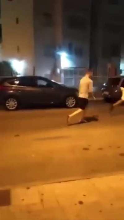 Walking up on somebody aggressively as a 