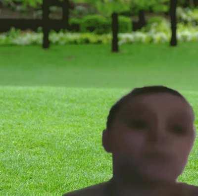 i took my shirt off in the yard