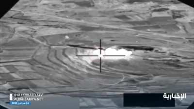 Saudi air forces target and destroy an air defense system and its operators belongs to the Houthis in Yemen-Sanaa 2020