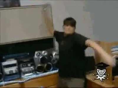 Kid throws a scissor at someone