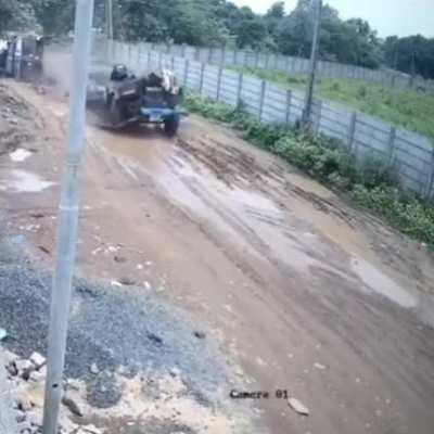 When you overload your truck and made a sharp curve