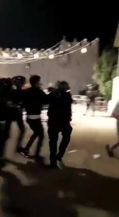 Short fat policeman slaps a civilian then arrests him for pushing back!!!!