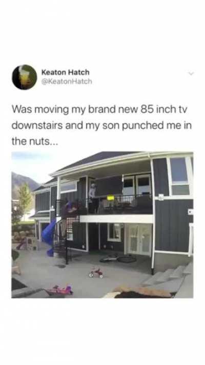 Aren&rsquo;t kids great? Hey dad! NUT CHECK!