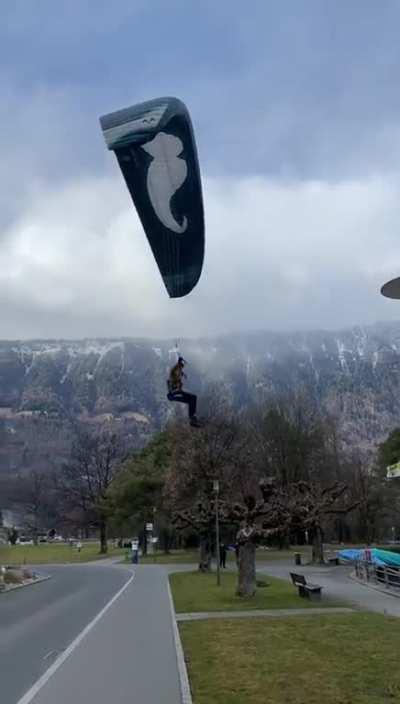 This paragliding wing is a bit different